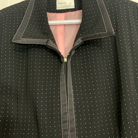 ❤️GORGEOUS BLAZER/JACKET❤️BLACK WITH PINK DOTS AND PINK SILK INNER LINING❤️SZ XL - Picture 9 of 12